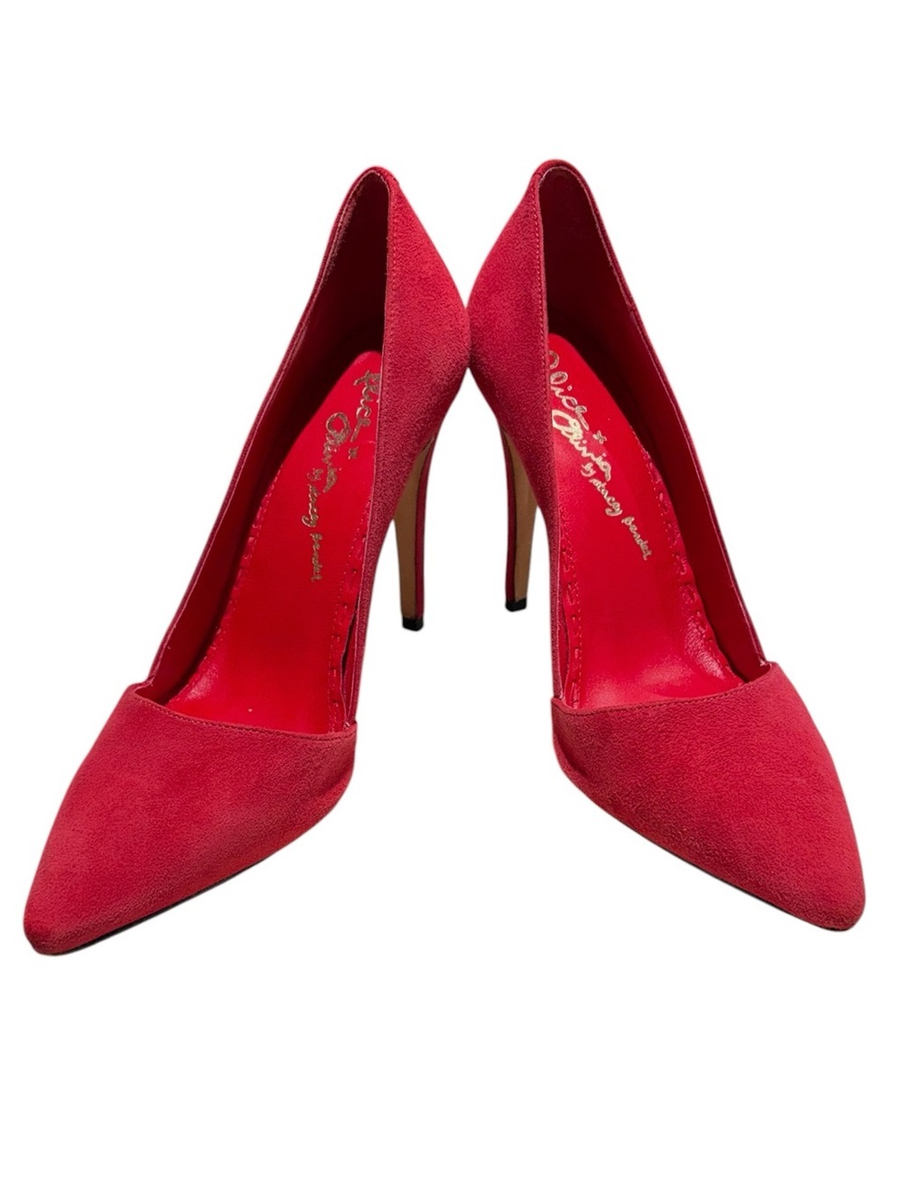 Alice + Olivia Red Suede Pointed Toe Pumps Size US 10